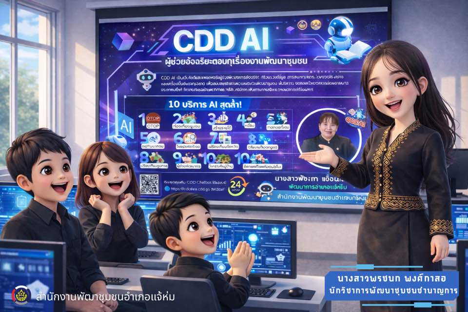 พช.แจ้ห่ม: ประชาสัมพันธ์ระบบ CDD AI ผู้ช่วยพัฒนากร บริการอัจฉริยะ เพื่อการพัฒนาชุมชน